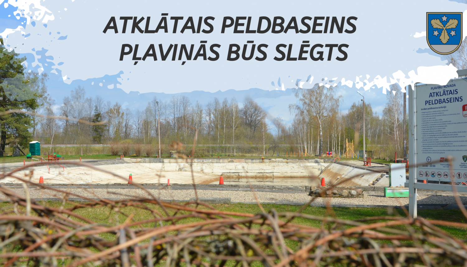 peldbaseis slēgts