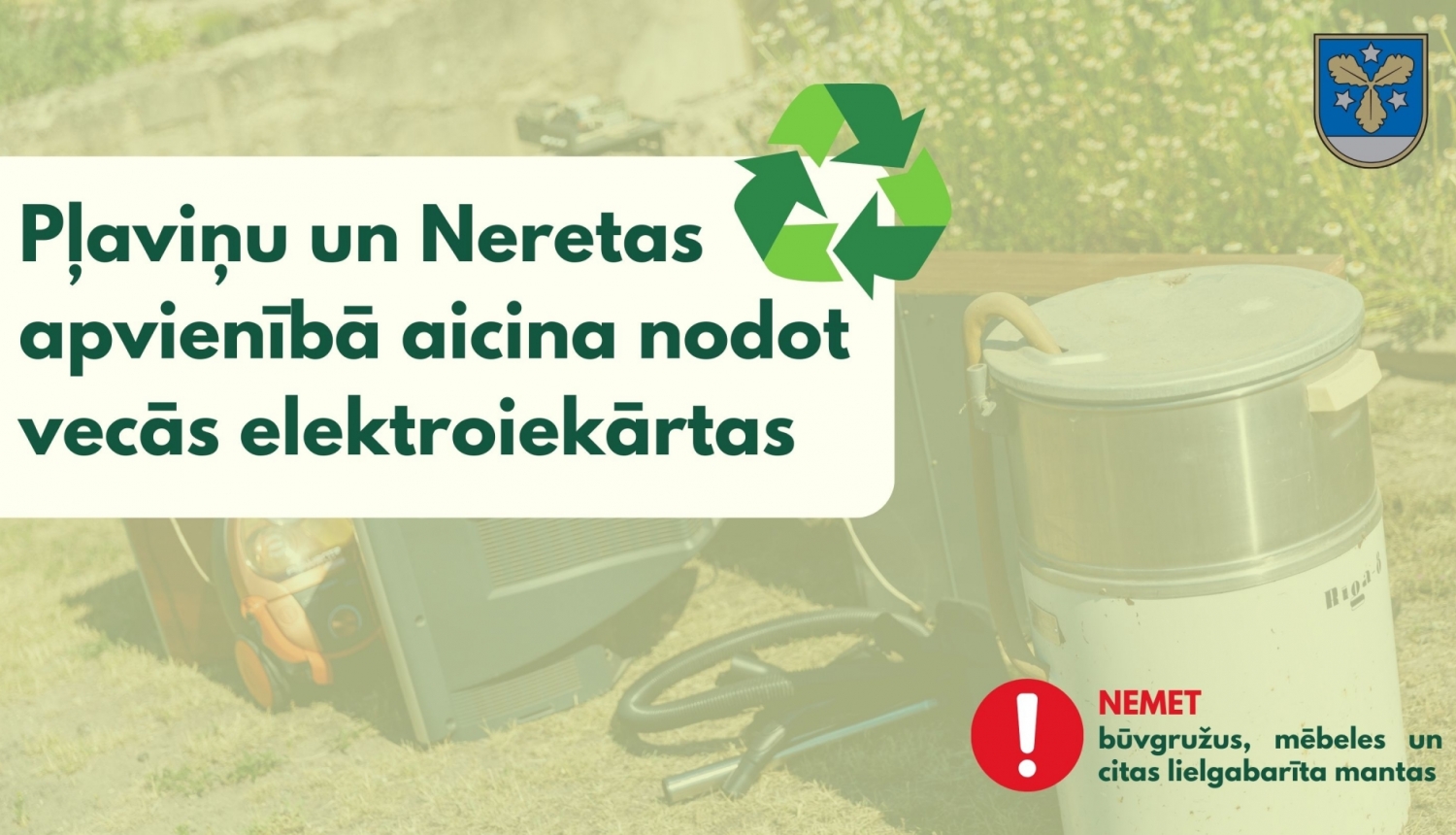 elektroiekārtu nodošanas plakāts