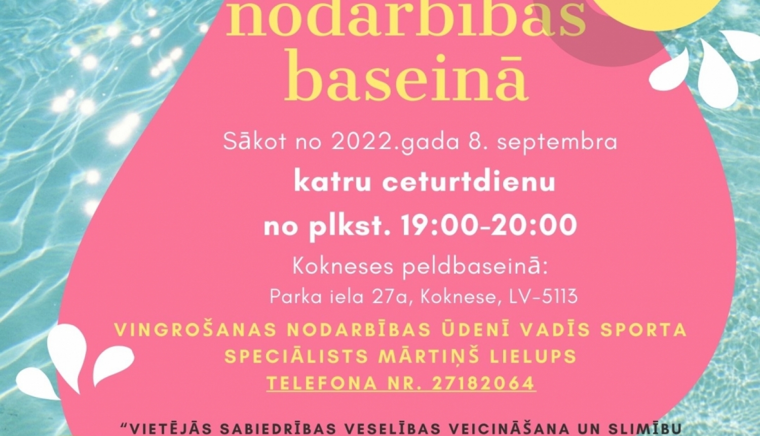 Atsākas nodarbības baseinā