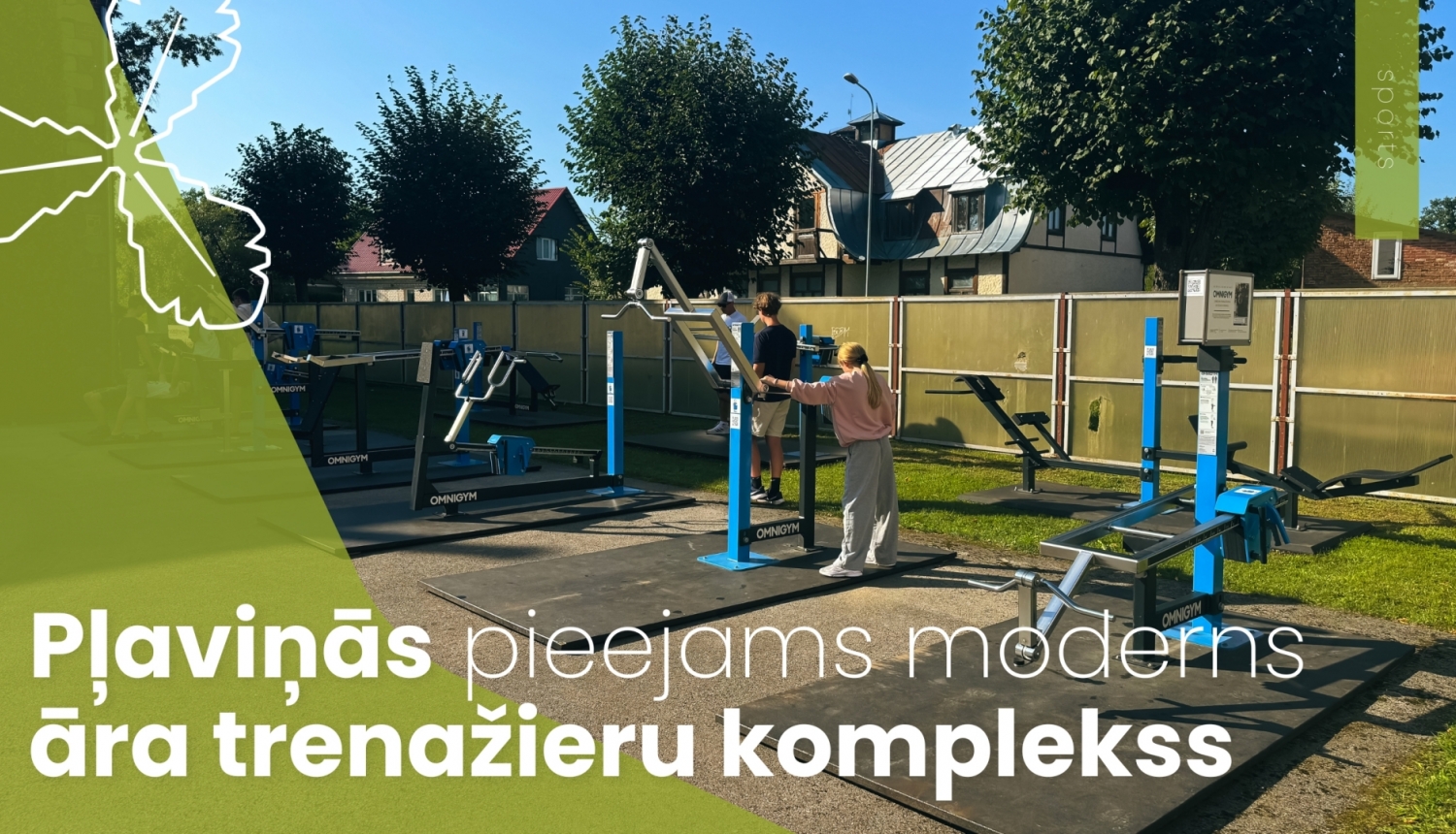 Pļaviņās pieejams moderns āra trenažieru komplekss