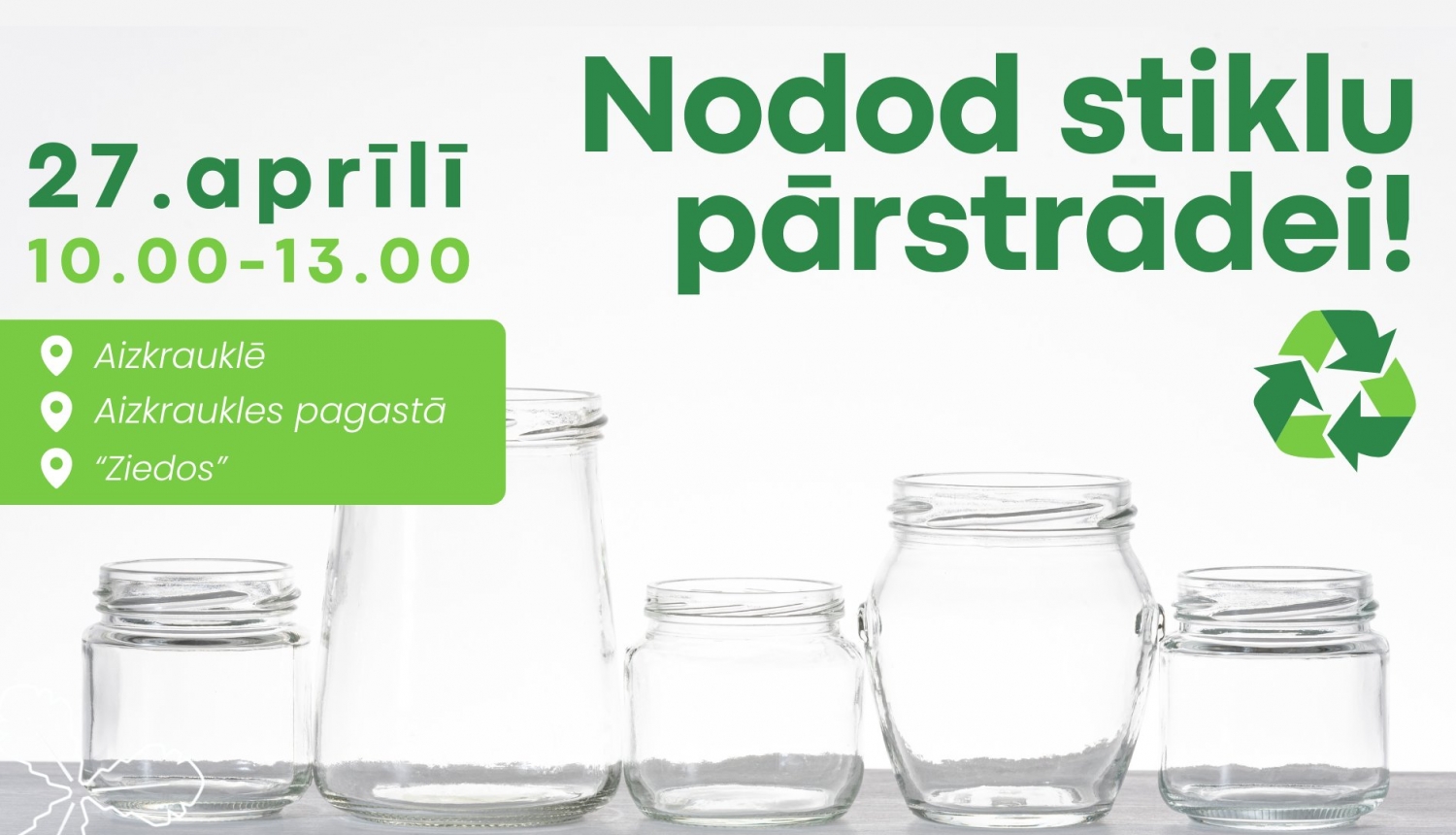 nodod stiklu pārstrādei