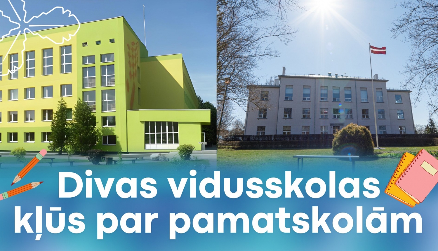 divas vidusskolas kļūs par pamatskolām